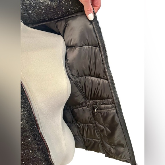🆕 Bernardo Tweed Puffer Coat Jacket Black Shimmer Women’s Size Small NWT - Picture 7 of 8